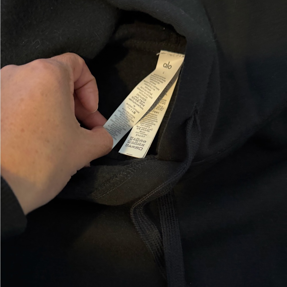 ALO Yoga Classic Black Hoodie - Picture 3 of 5
